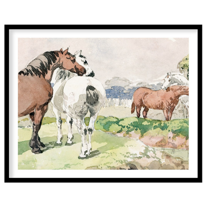 Immerse yourself in the tranquility of pastoral life with this exquisite watercolor painting. for retreat
