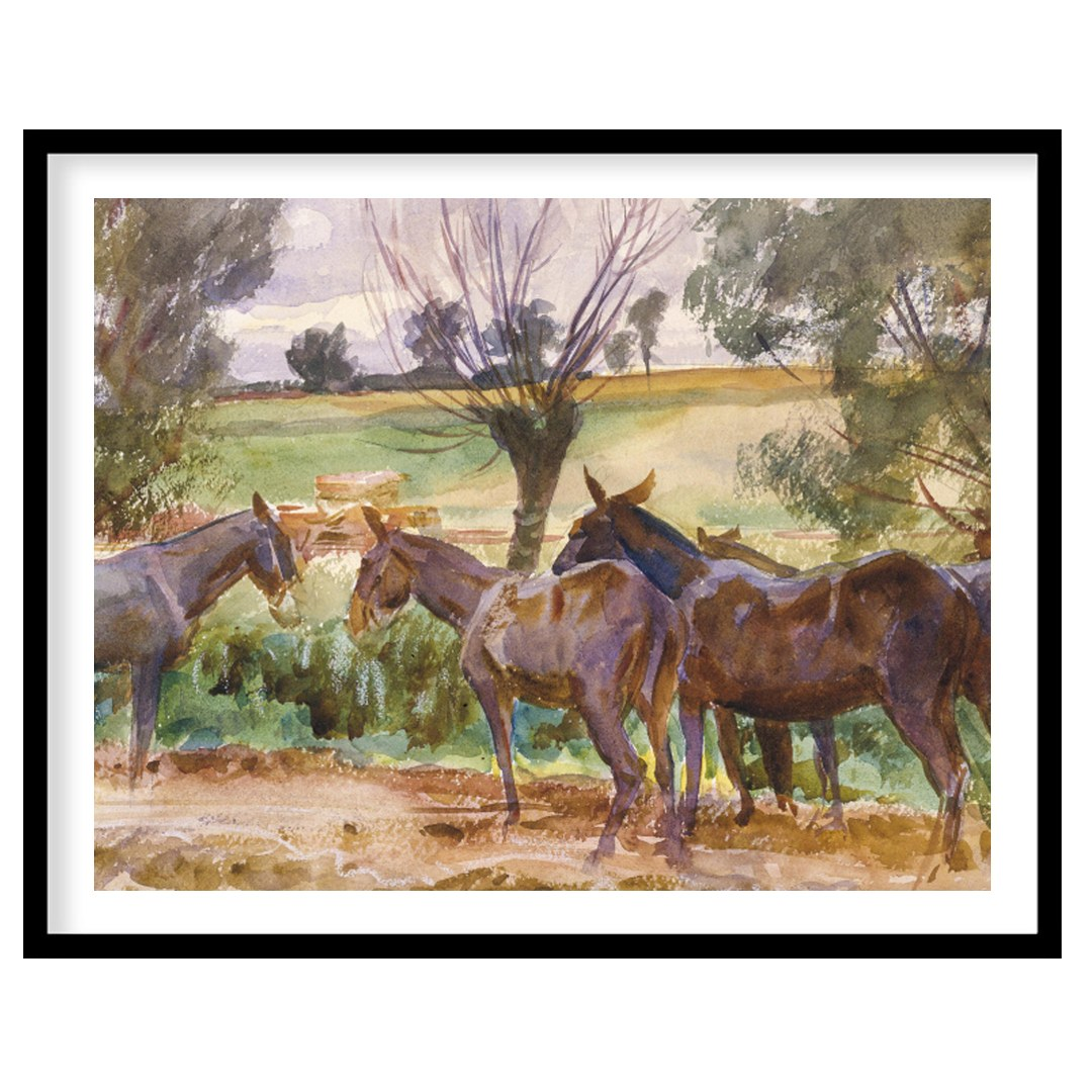 This captivating watercolor piece offers a serene glimpse into a countryside scene, featuring a for sanctuary
