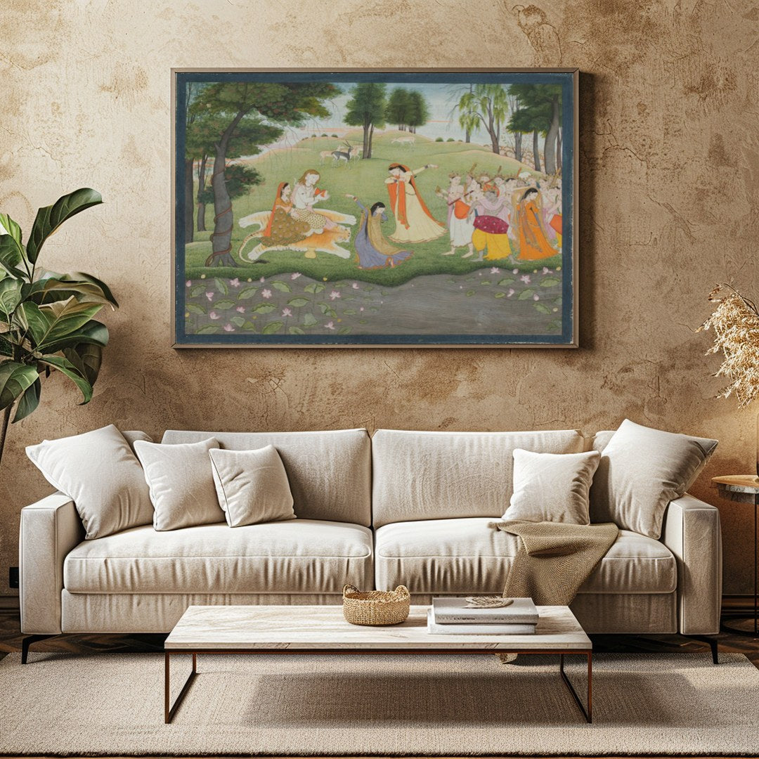 Immerse yourself in the tranquil beauty of a pastoral scene with this exquisite artwork. Featuring for Family Room