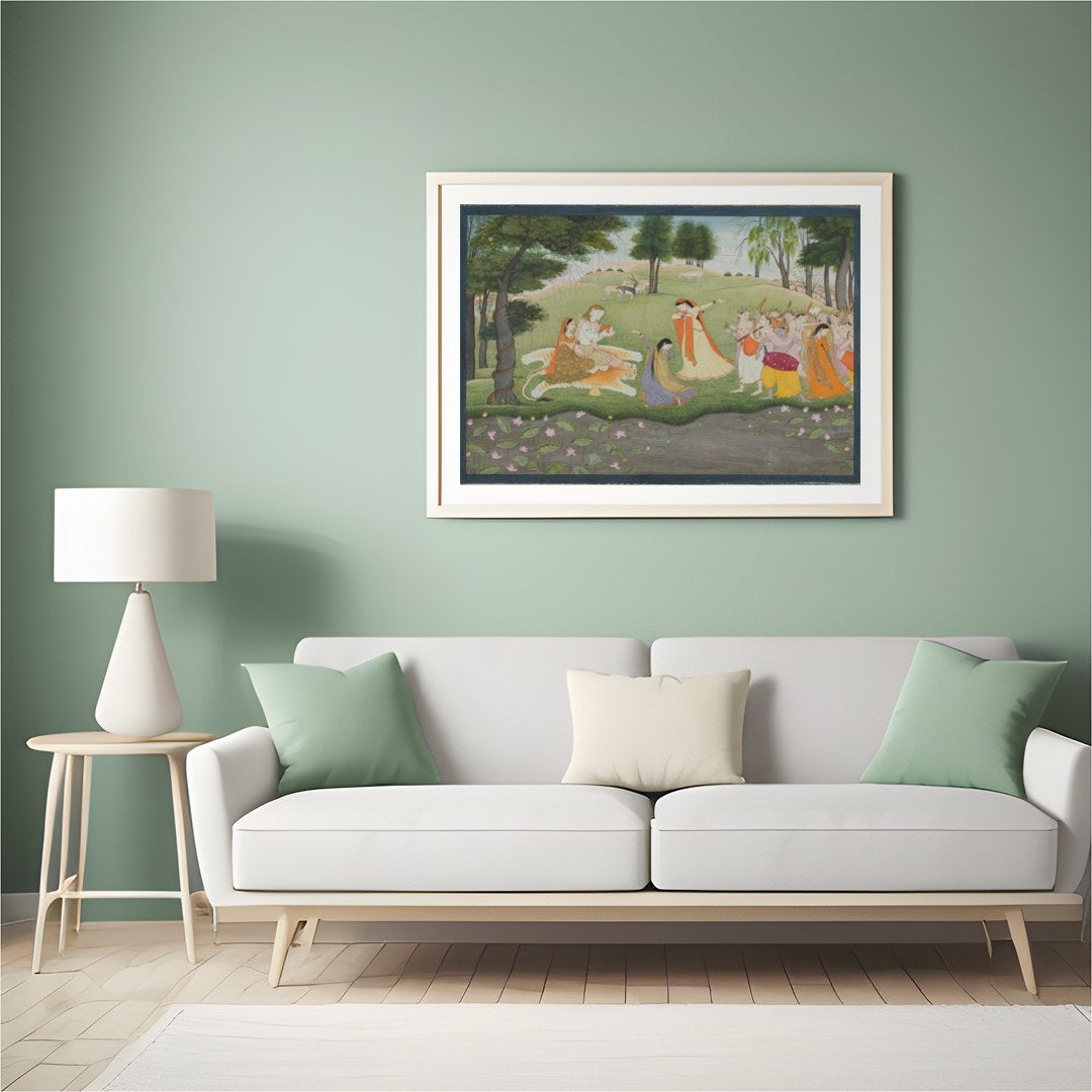 Immerse yourself in the tranquil beauty of a pastoral scene with this exquisite artwork. Featuring for Hall