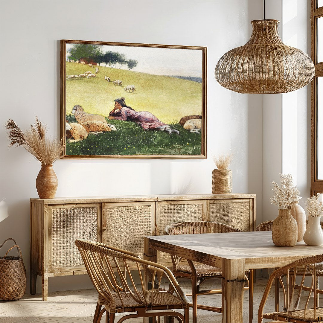 Immerse yourself in the serene beauty of the countryside with this captivating artwork. Featuring a for Dining