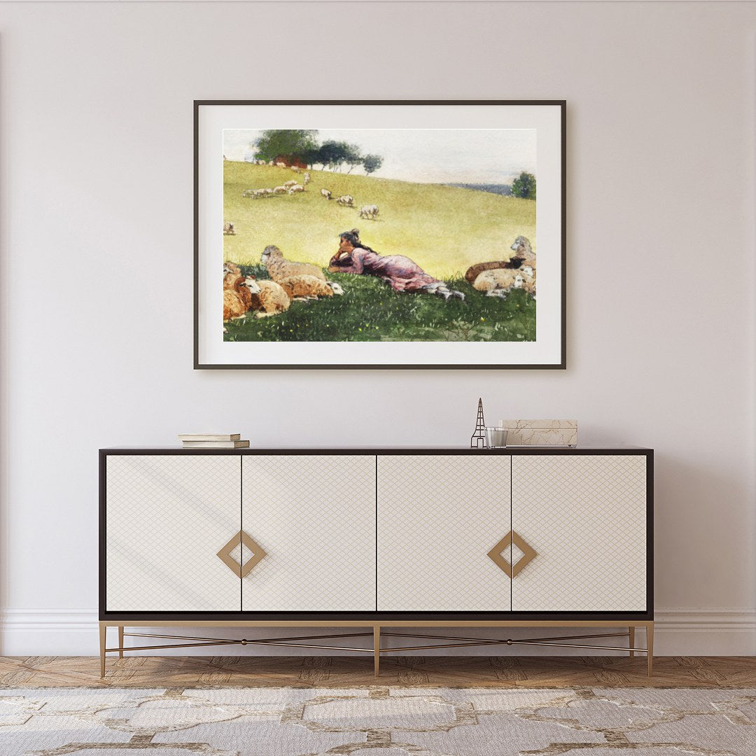 Immerse yourself in the serene beauty of the countryside with this captivating artwork. Featuring a for Foyer