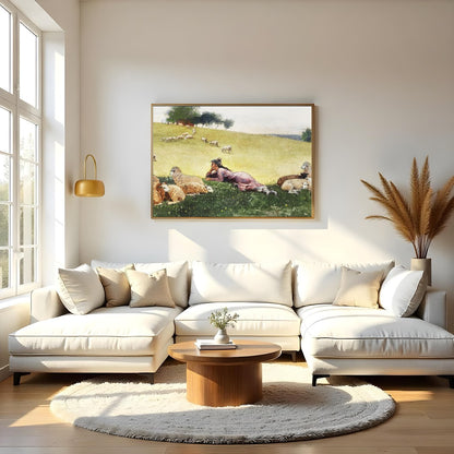 Immerse yourself in the serene beauty of the countryside with this captivating artwork. Featuring a for Living Room