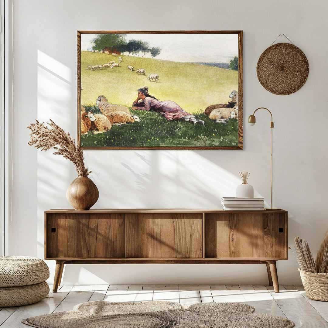 Immerse yourself in the serene beauty of the countryside with this captivating artwork. Featuring a for Sitting Area
