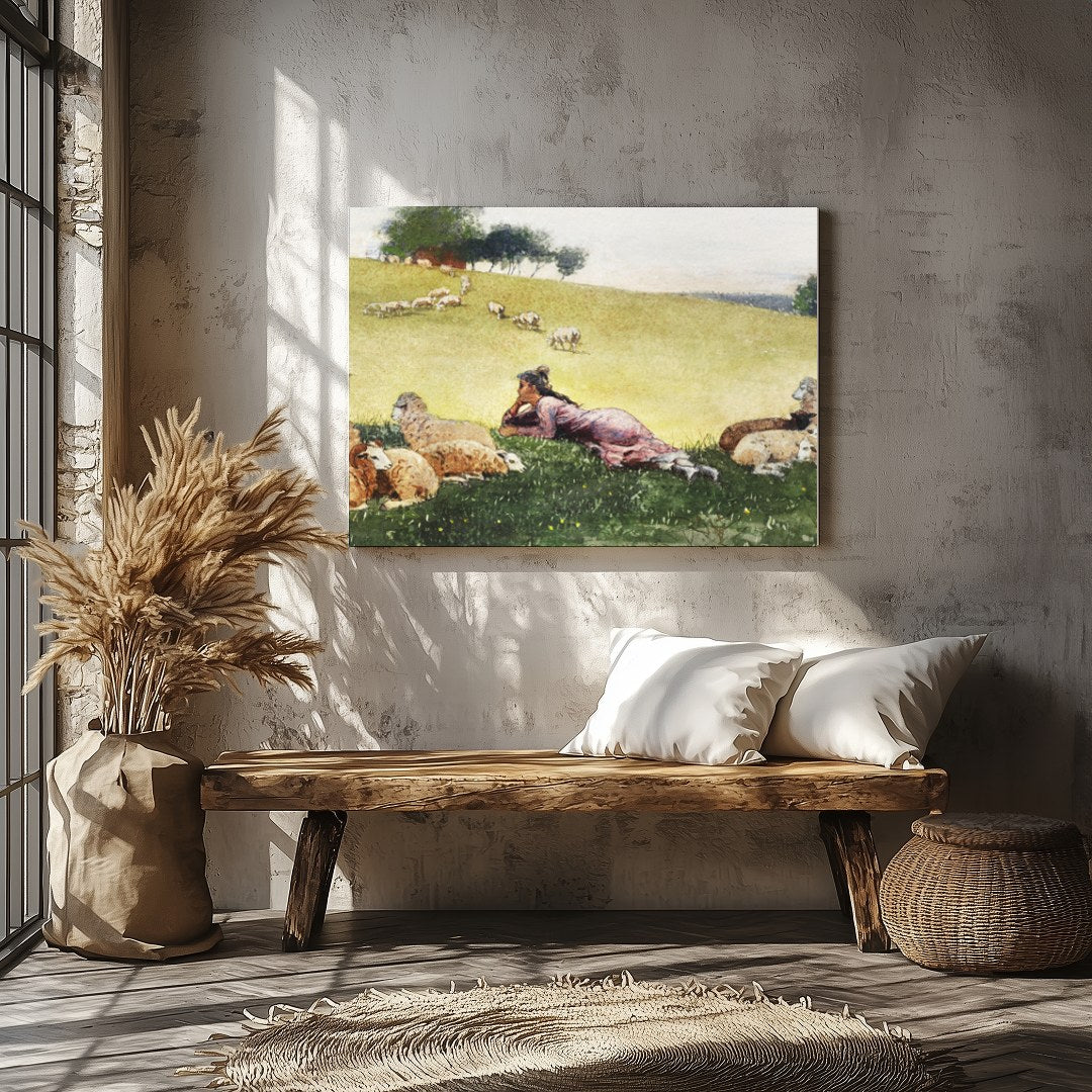 Immerse yourself in the serene beauty of the countryside with this captivating artwork. Featuring a for Veranda