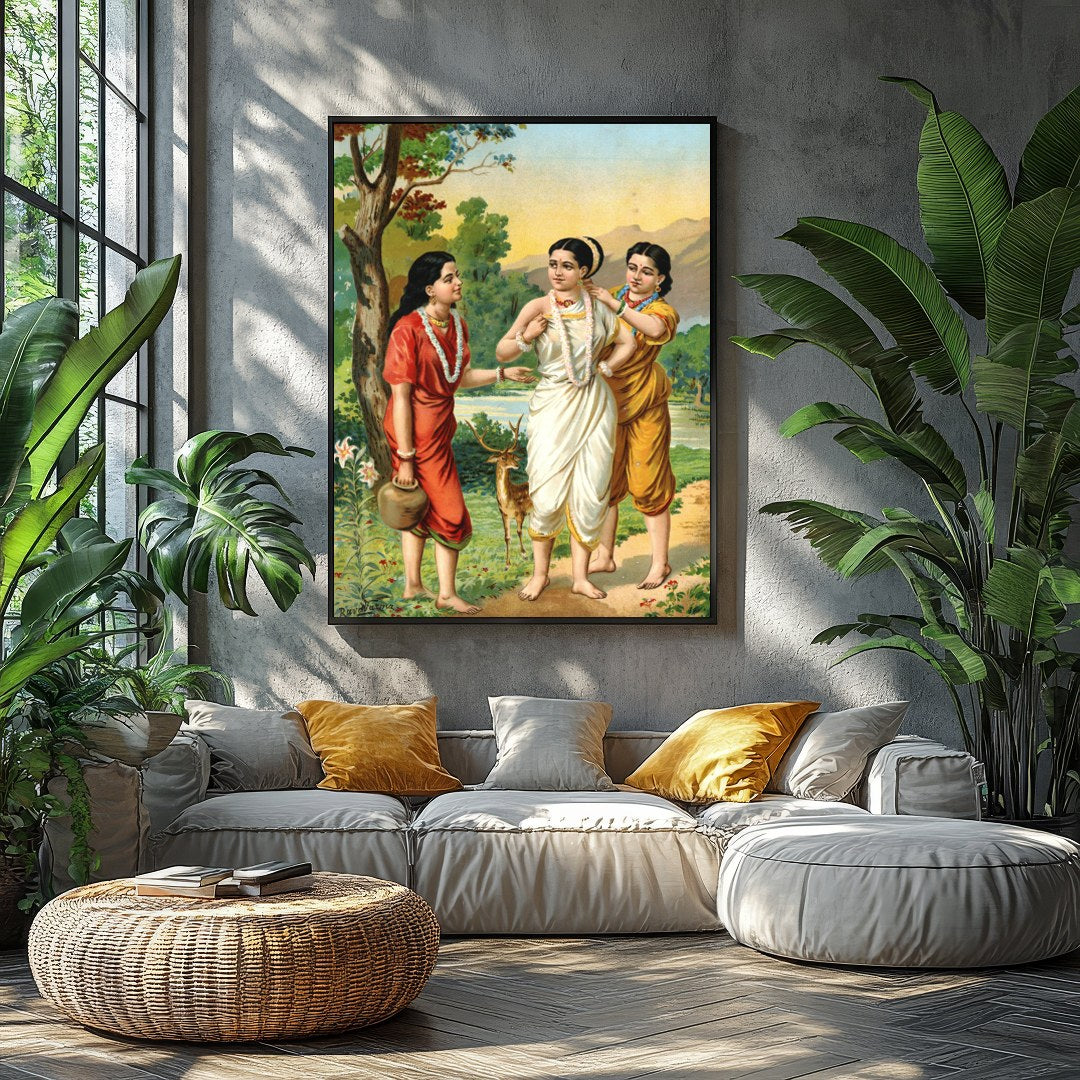 Experience the serene beauty of ancient tales with this vibrant artwork capturing the essence of for Balcony