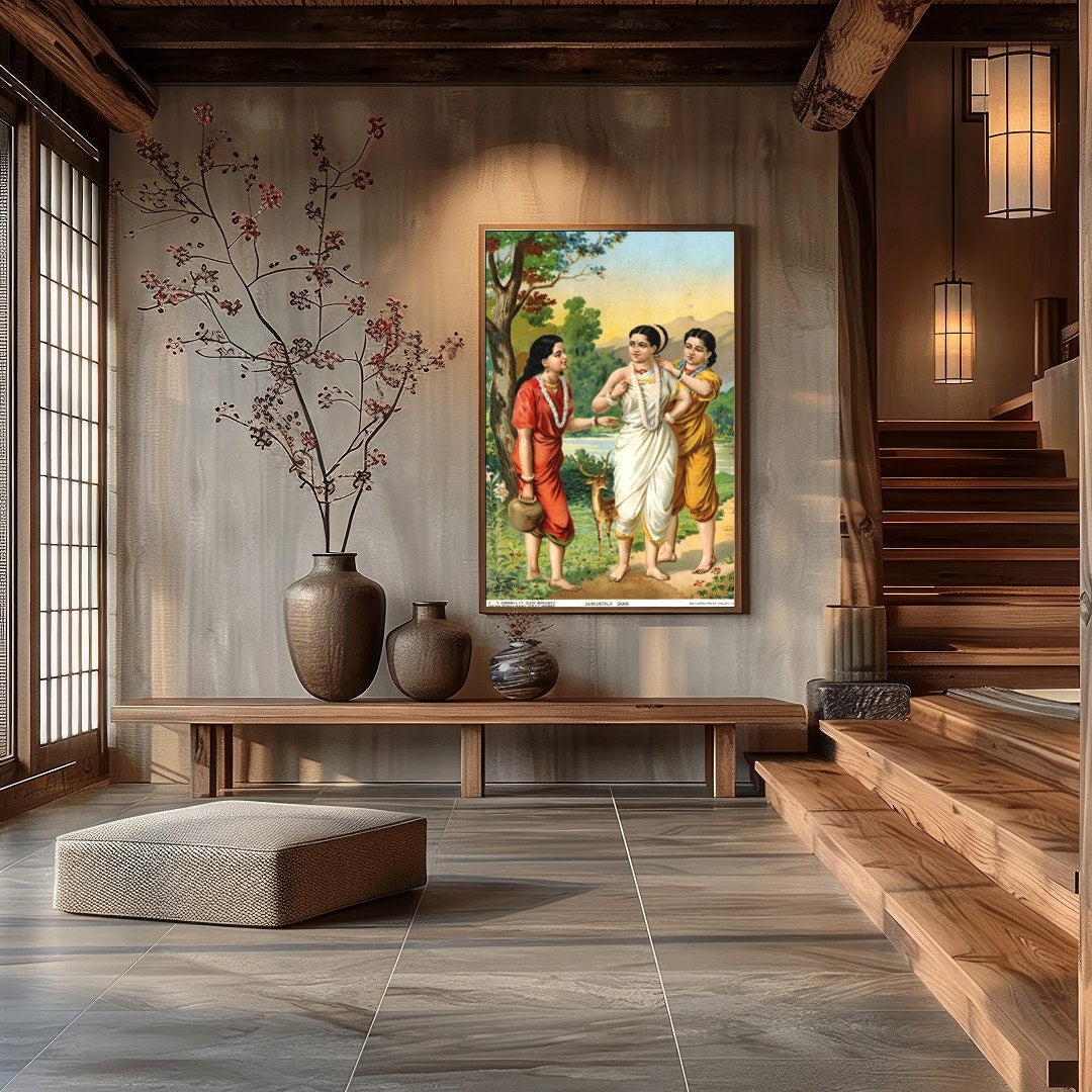 Experience the serene beauty of ancient tales with this vibrant artwork capturing the essence of for Hall