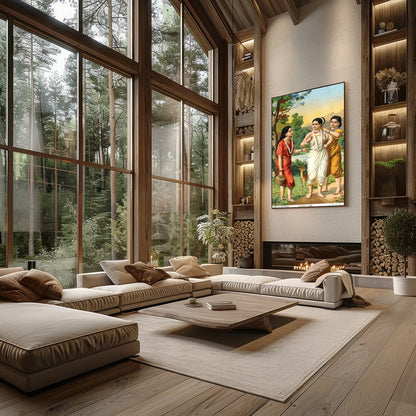 Experience the serene beauty of ancient tales with this vibrant artwork capturing the essence of for Living Room