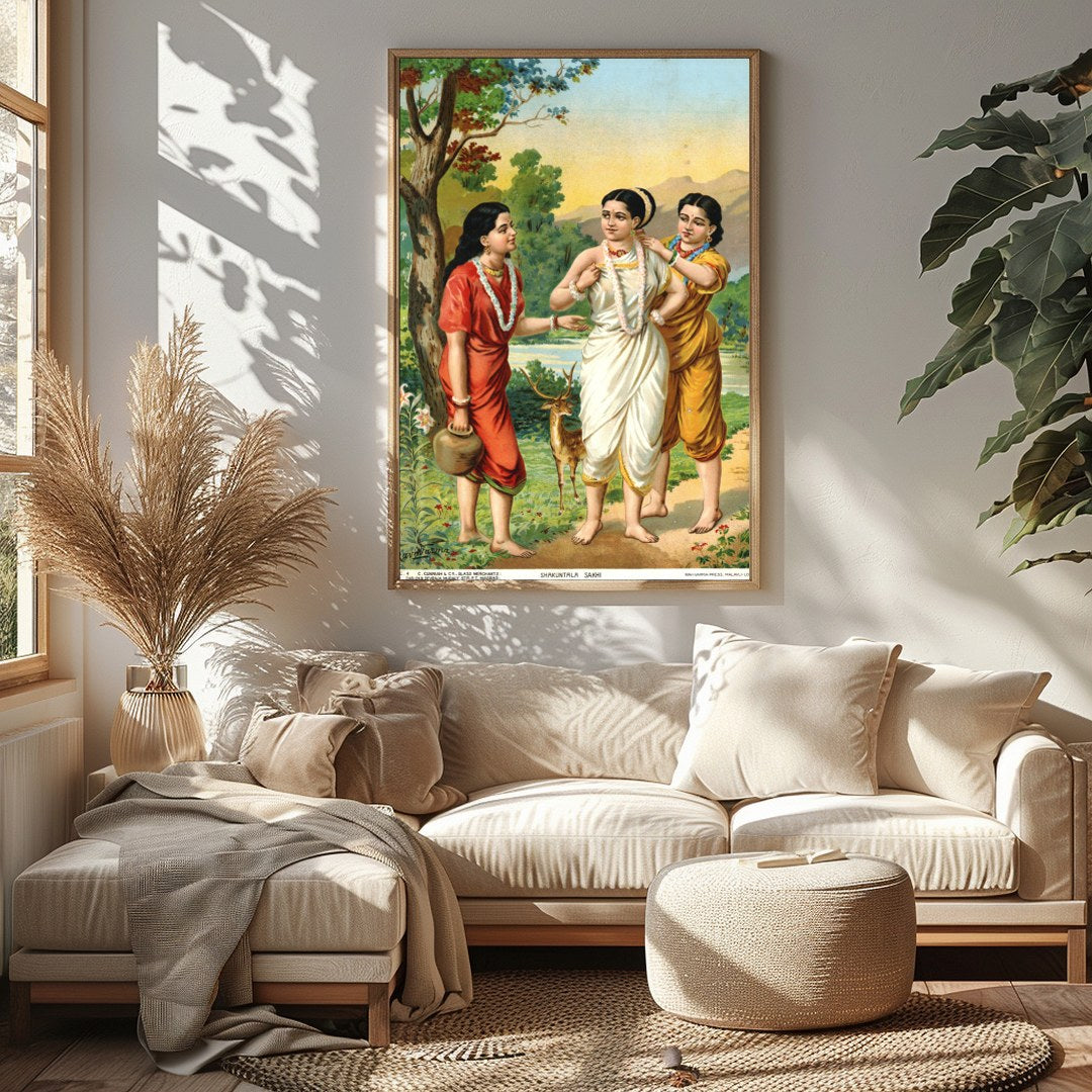 Experience the serene beauty of ancient tales with this vibrant artwork capturing the essence of for Sitting Area