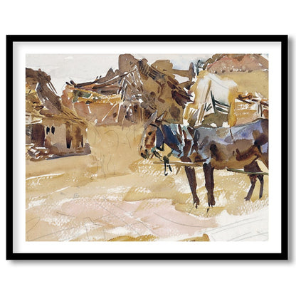 Experience the tranquil beauty of pastoral life with this stunning watercolor painting. for kitchen