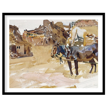 Experience the tranquil beauty of pastoral life with this stunning watercolor painting. for kitchen