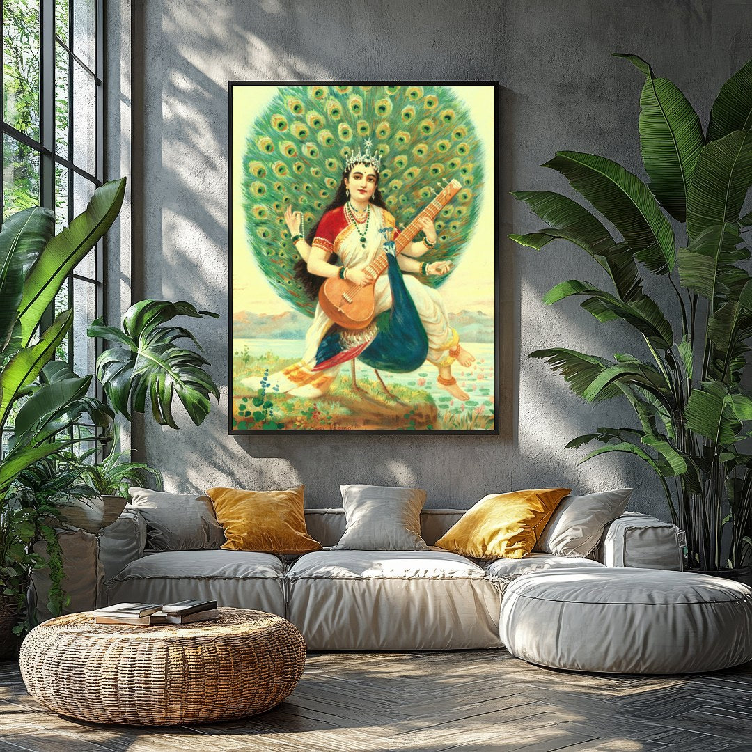 Celebrate the allure of divine art with this exquisite piece, portraying a serene figure surrounded for Balcony