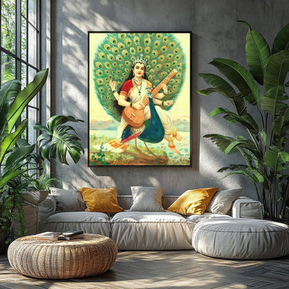 Celebrate the allure of divine art with this exquisite piece, portraying a serene figure surrounded for Balcony