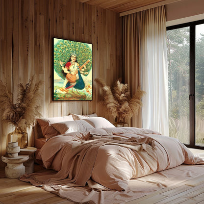 Celebrate the allure of divine art with this exquisite piece, portraying a serene figure surrounded for Bedroom