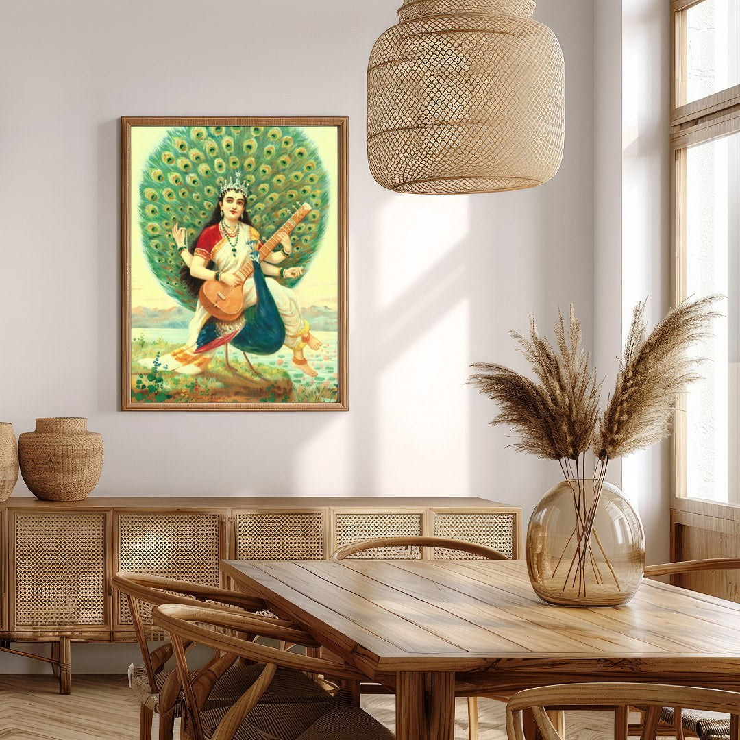 Celebrate the allure of divine art with this exquisite piece, portraying a serene figure surrounded for Extra Kitchen