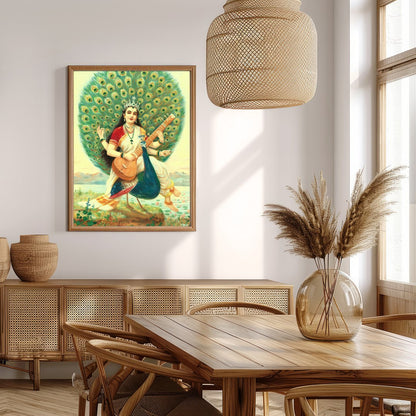 Celebrate the allure of divine art with this exquisite piece, portraying a serene figure surrounded for Extra Kitchen