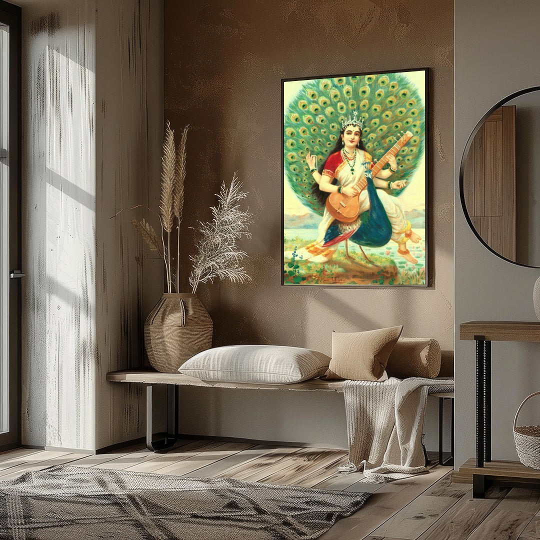 Celebrate the allure of divine art with this exquisite piece, portraying a serene figure surrounded for house