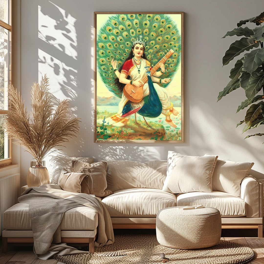 Celebrate the allure of divine art with this exquisite piece, portraying a serene figure surrounded for Sitting Area