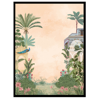 Immerse yourself in the opulence of Indo-Mughal art with this exquisite Pichwai depiction featuring for abode