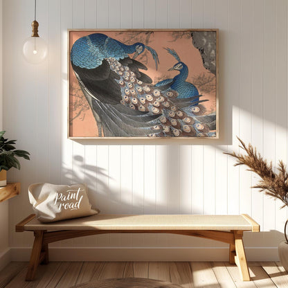 This vibrant artwork, possibly inspired by traditional Japanese or Chinese art, portrays two beauti… for hallway