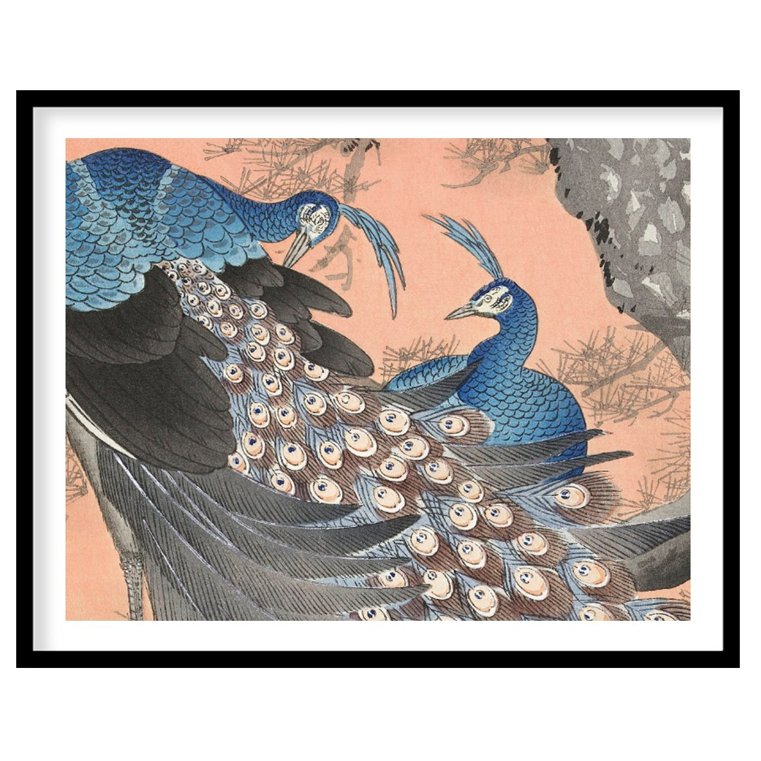 This vibrant artwork, possibly inspired by traditional Japanese or Chinese art, portrays two beauti… for home