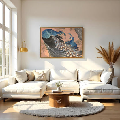 This vibrant artwork, possibly inspired by traditional Japanese or Chinese art, portrays two beauti… for living room