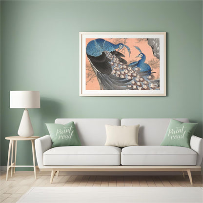 This vibrant artwork, possibly inspired by traditional Japanese or Chinese art, portrays two beauti… for living room