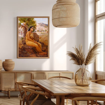 Immerse yourself in the tranquil beauty of 'Pensive Desert Oasis,' a captivating artwork that for Extra Kitchen