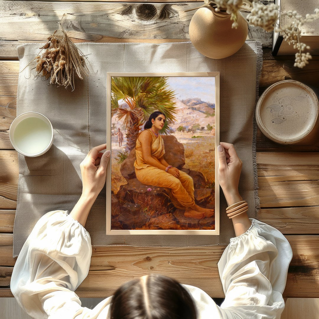 Immerse yourself in the tranquil beauty of 'Pensive Desert Oasis,' a captivating artwork that for Kitchen
