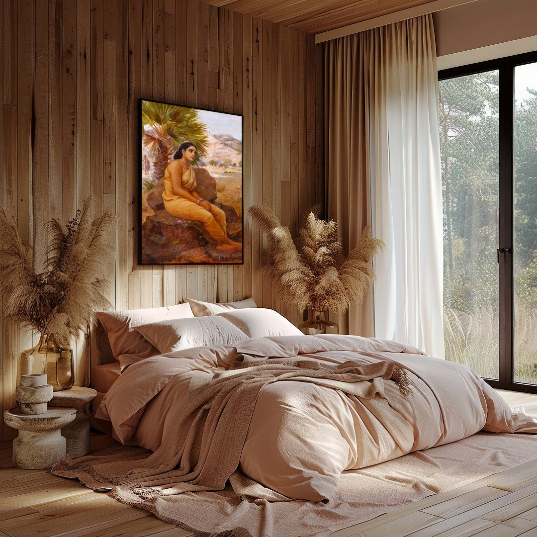 Immerse yourself in the tranquil beauty of 'Pensive Desert Oasis,' a captivating artwork that for nook