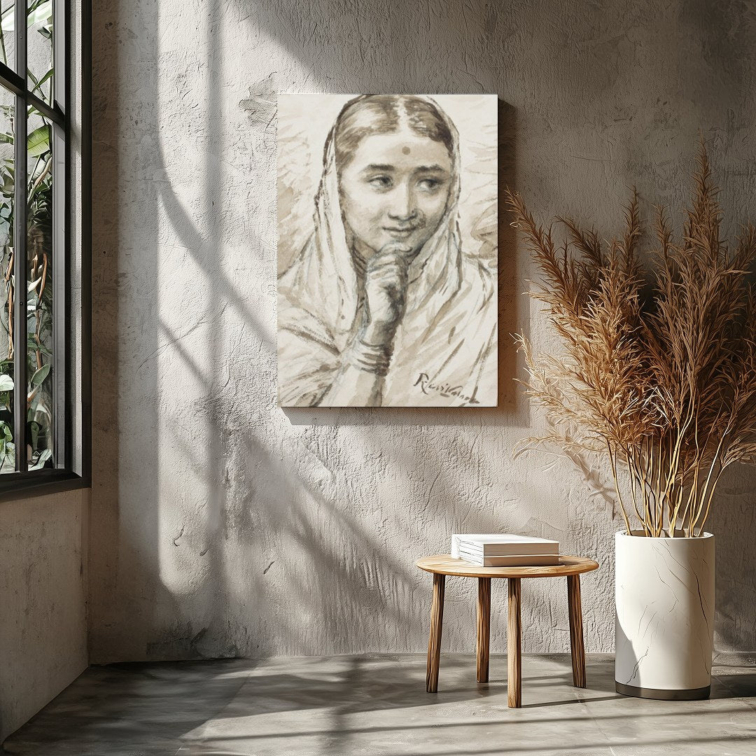 Immerse yourself in the graceful presence of this sepia-toned masterpiece, capturing the serene for Entrance