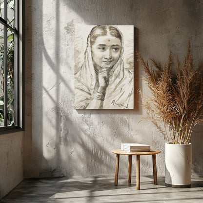 Immerse yourself in the graceful presence of this sepia-toned masterpiece, capturing the serene for Entrance
