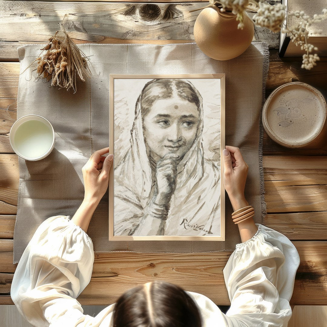 Immerse yourself in the graceful presence of this sepia-toned masterpiece, capturing the serene for Kitchen