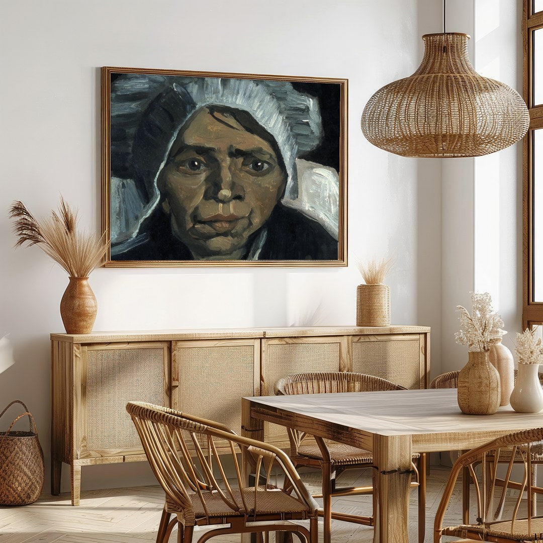 Delve into the depth of human expression with this captivating portrait featuring a contemplative for Dining