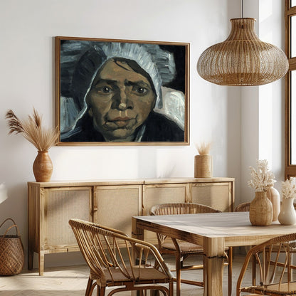 Delve into the depth of human expression with this captivating portrait featuring a contemplative for Dining