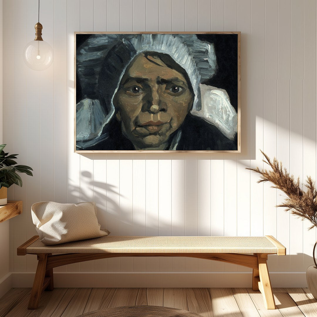 Delve into the depth of human expression with this captivating portrait featuring a contemplative for Hallway