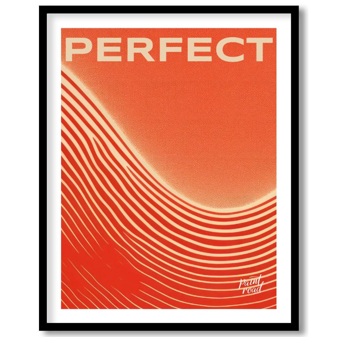 This minimalist yet impactful graphic art poster delivers a powerful message: “PERFECT ISN’T REAL.”… for room