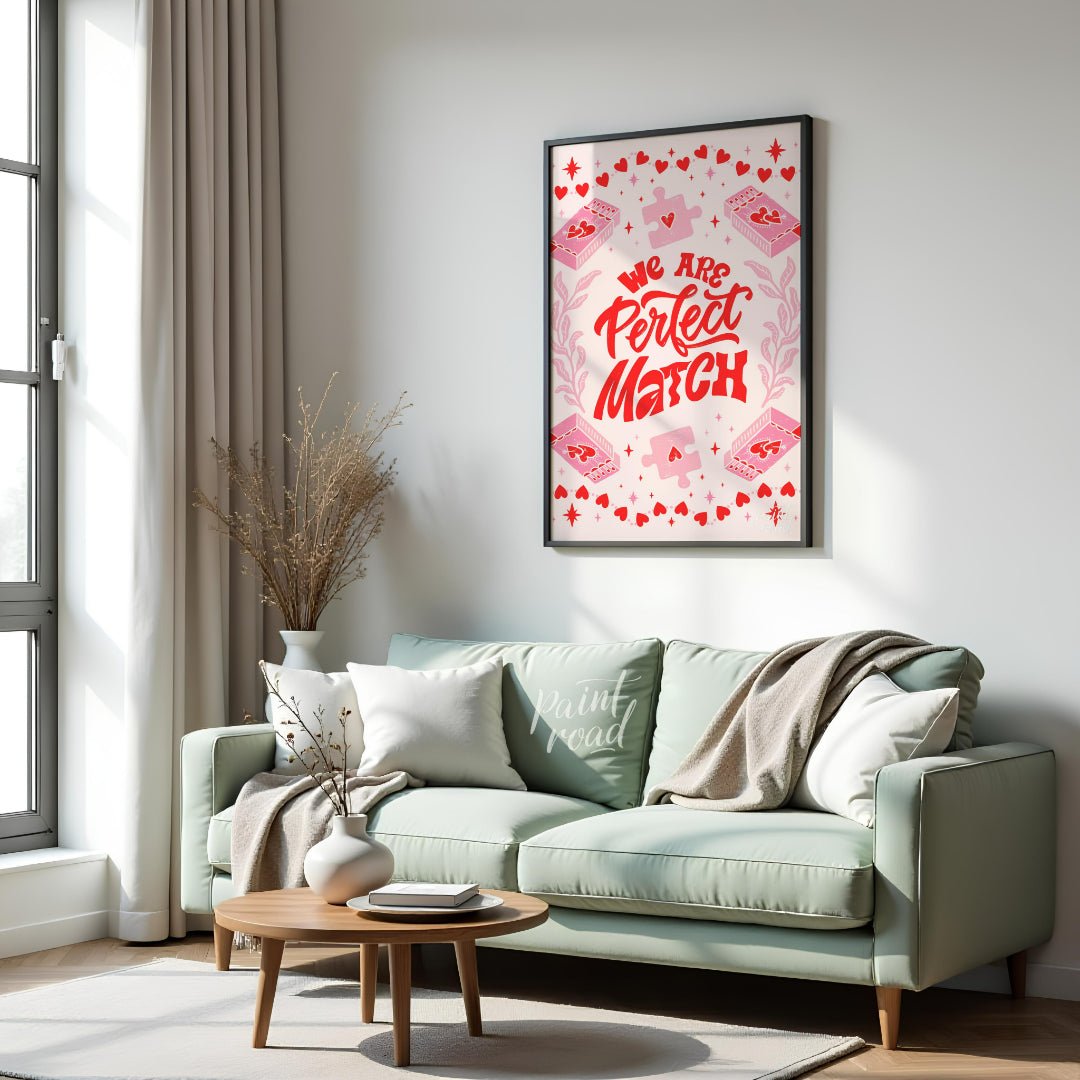 Perfect Match Puzzle Painting available online at Paintroad showing affection anniversary and art