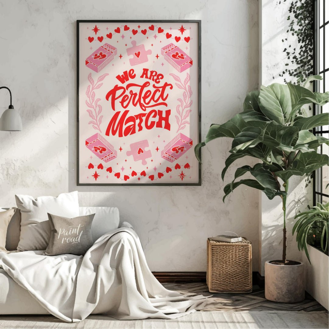 Perfect Match Puzzle Painting available online at Paintroad showing affection anniversary and art
