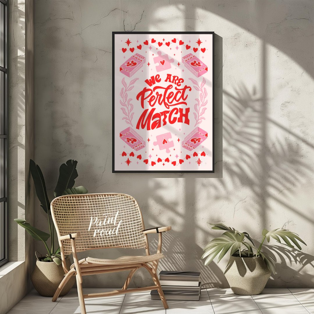 Perfect Match Puzzle Painting available online at Paintroad showing affection anniversary and art