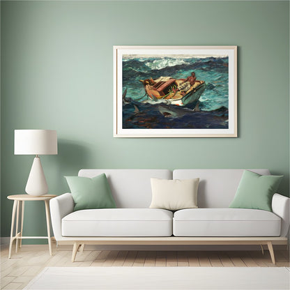 Immerse yourself in 'Perilous Seas,' a captivating masterpiece that captures a lone fisherman for Hall