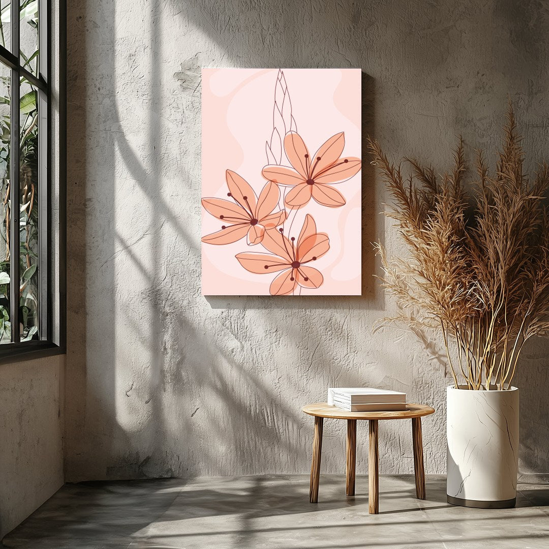 Elevate your space with 'Petal Serenade in Blush,' a soothing floral artwork that exudes elegance for Entrance