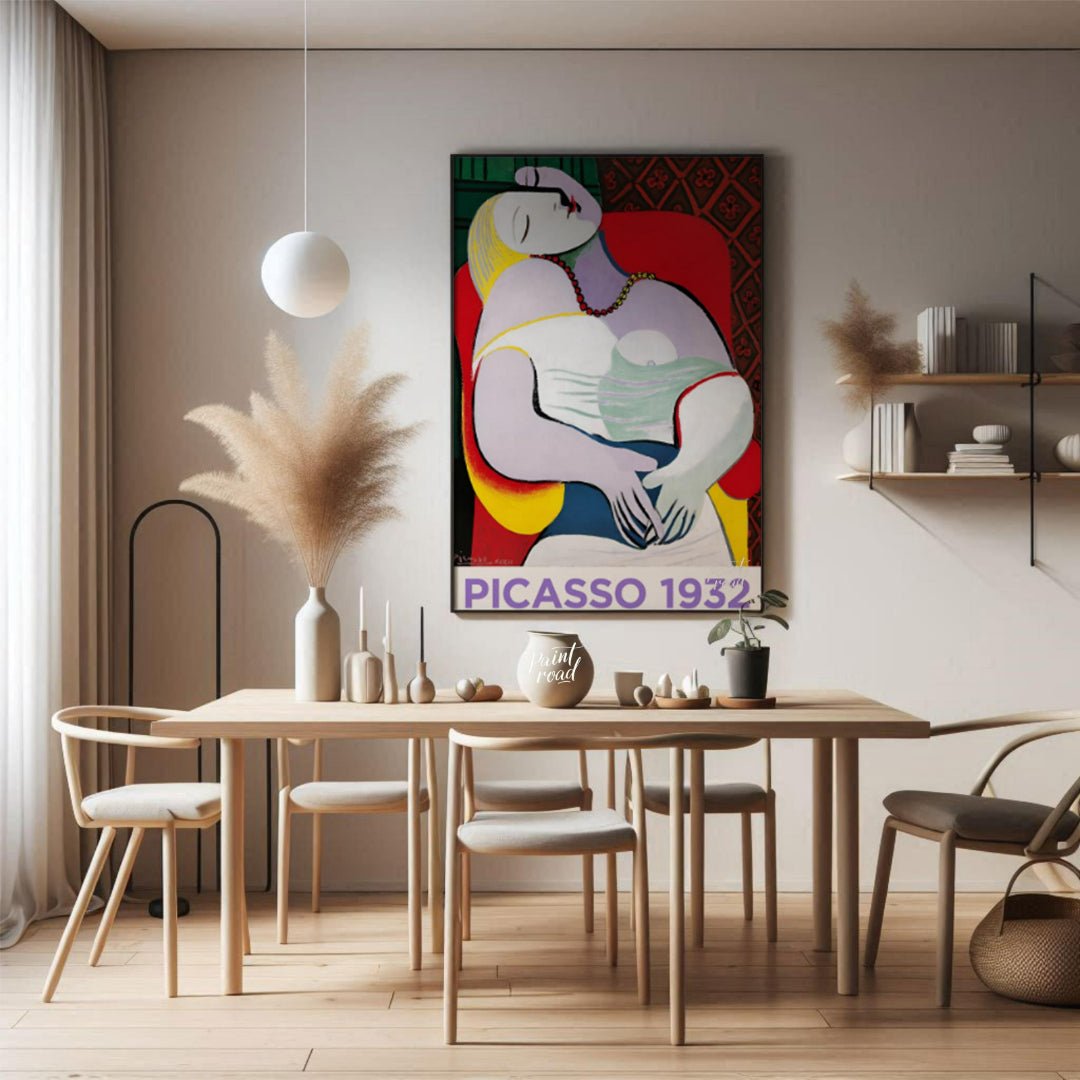 This vibrant exhibition poster promotes “PICASSO 1932 ANNÉE ÉROTIQUE” at Musée Picasso Paris, runni… for dining room