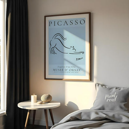 This iconic print, “Esquisse D’un Félin” (Sketch of a Feline) by Pablo Picasso, showcases his remar… for bedroom