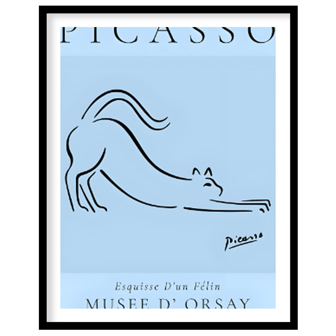 This iconic print, “Esquisse D’un Félin” (Sketch of a Feline) by Pablo Picasso, showcases his remar… for room