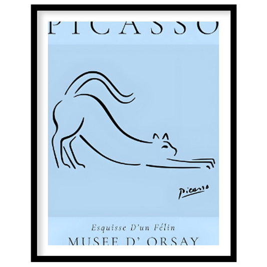 This iconic print, “Esquisse D’un Félin” (Sketch of a Feline) by Pablo Picasso, showcases his remar… for room