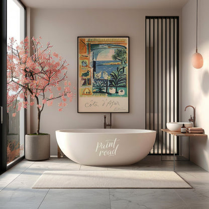 This enchanting exhibition poster features Pablo Picasso’s “Côte d’Azur,” an artwork that beautiful… for bathroom