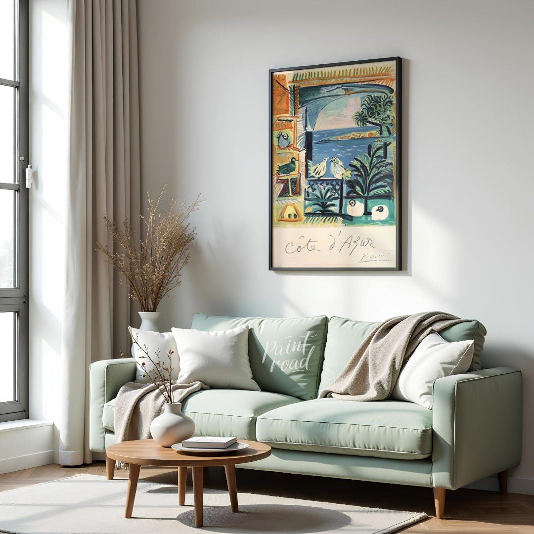 This enchanting exhibition poster features Pablo Picasso’s “Côte d’Azur,” an artwork that beautiful… for living room