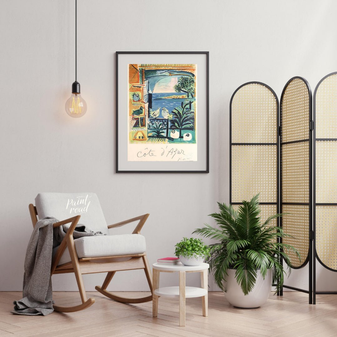 This enchanting exhibition poster features Pablo Picasso’s “Côte d’Azur,” an artwork that beautiful… for living room