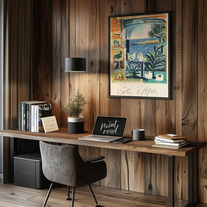 This enchanting exhibition poster features Pablo Picasso’s “Côte d’Azur,” an artwork that beautiful… for office
